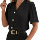 V - Neck Button - Down Shirt - MegaSuperStar