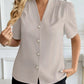 V - Neck Button - Down Shirt - MegaSuperStar