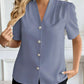 V - Neck Button - Down Shirt - MegaSuperStar