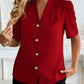 V - Neck Button - Down Shirt - MegaSuperStar