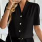 V - Neck Button - Down Shirt - MegaSuperStar