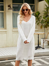 V-Neck Long Sleeve Sweater Dress thumbnail
