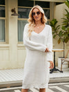 V-Neck Long Sleeve Sweater Dress thumbnail
