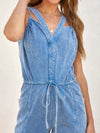 💕 V-Neck Sleeveless Denim Jumpsuit 💕 thumbnail