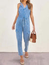 💕 V-Neck Sleeveless Denim Jumpsuit 💕 thumbnail