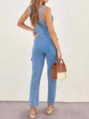 💕 V-Neck Sleeveless Denim Jumpsuit 💕 thumbnail