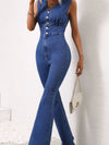 ✨ V-Neck Denim Jumpsuit - Stylish Sleeveless Design for Effortless Fashion ✨ thumbnail