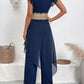 V - Neck Wide Leg Jumpsuit - MegaSuperStar
