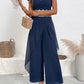 V - Neck Wide Leg Jumpsuit - MegaSuperStar