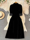 Velvet Button-Down Midi Dress thumbnail