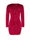 Velvet Floral Bodycon Mini Dress thumbnail