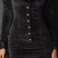 Velvet Lace Trim Bodycon Dress - MegaSuperStar