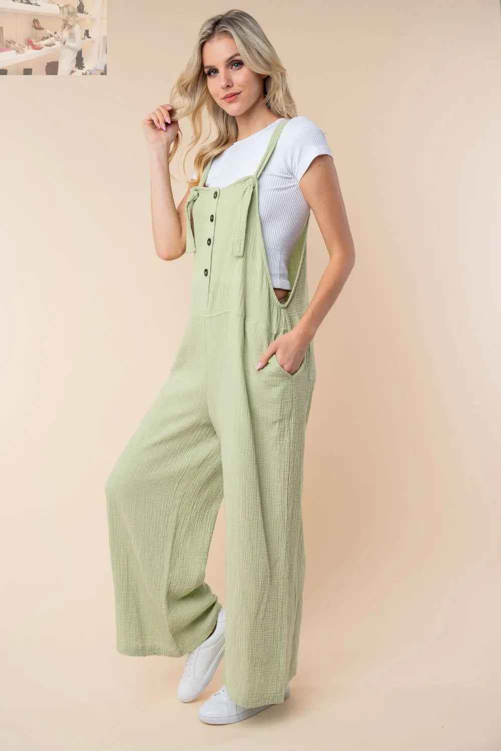 White Birch Jumpsuit - Sleeveless Wide Leg Design for Effortless Style - MegaSuperStar