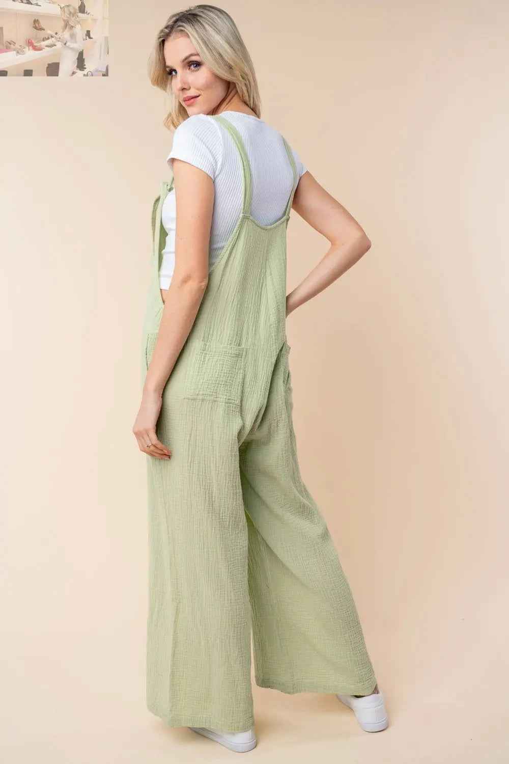 White Birch Jumpsuit - Sleeveless Wide Leg Design for Effortless Style - MegaSuperStar