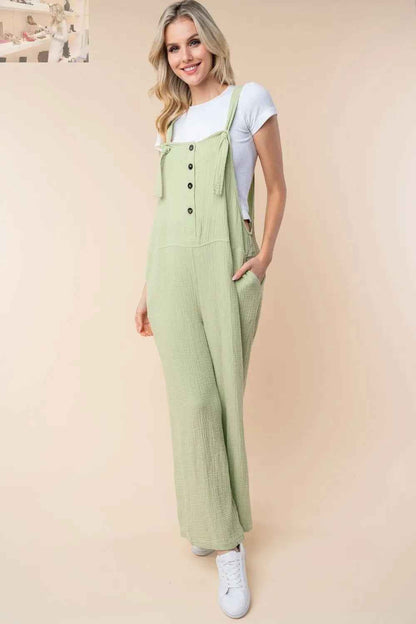 White Birch Jumpsuit - Sleeveless Wide Leg Design for Effortless Style - MegaSuperStar