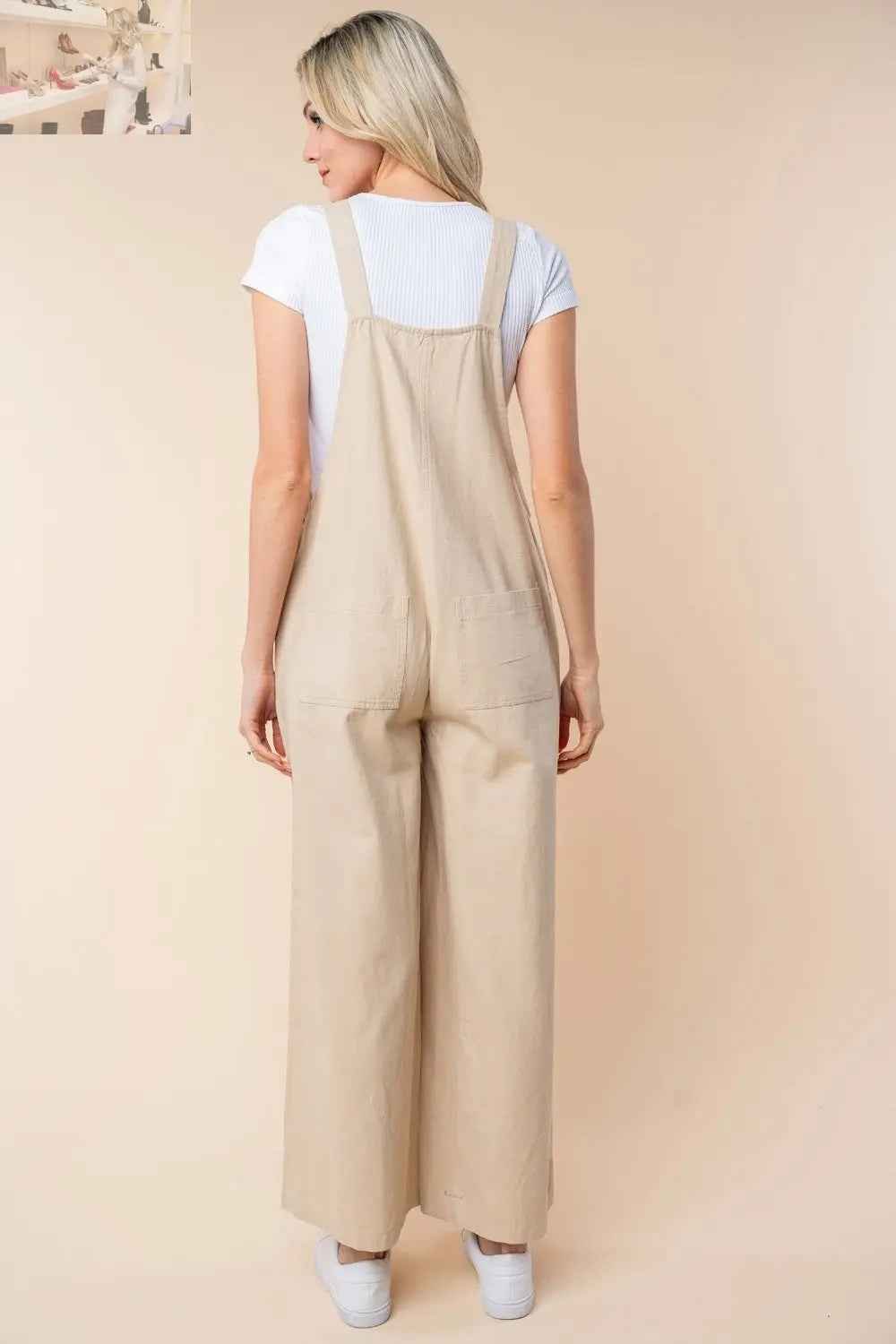 White Birch Sleeveless Jumpsuit - Effortless Style in Wide Leg Design - MegaSuperStar