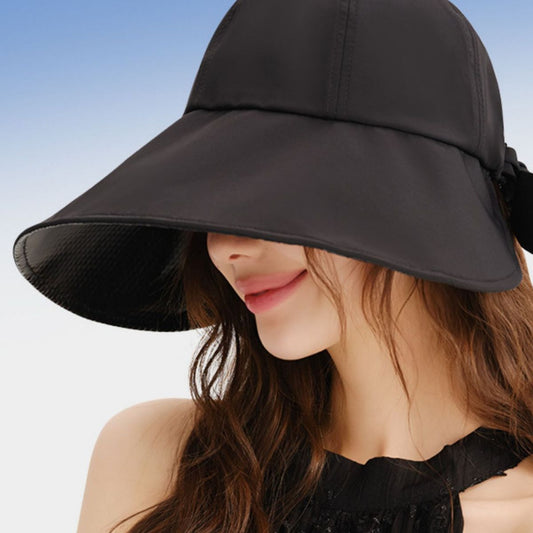 Wide Brim Sun Hat with Bowknot - MegaSuperStar
