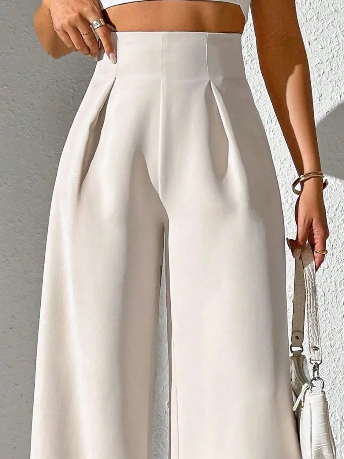 💕 Wide Leg High Waist Pants - Flattering Fit 💕 - MegaSuperStar