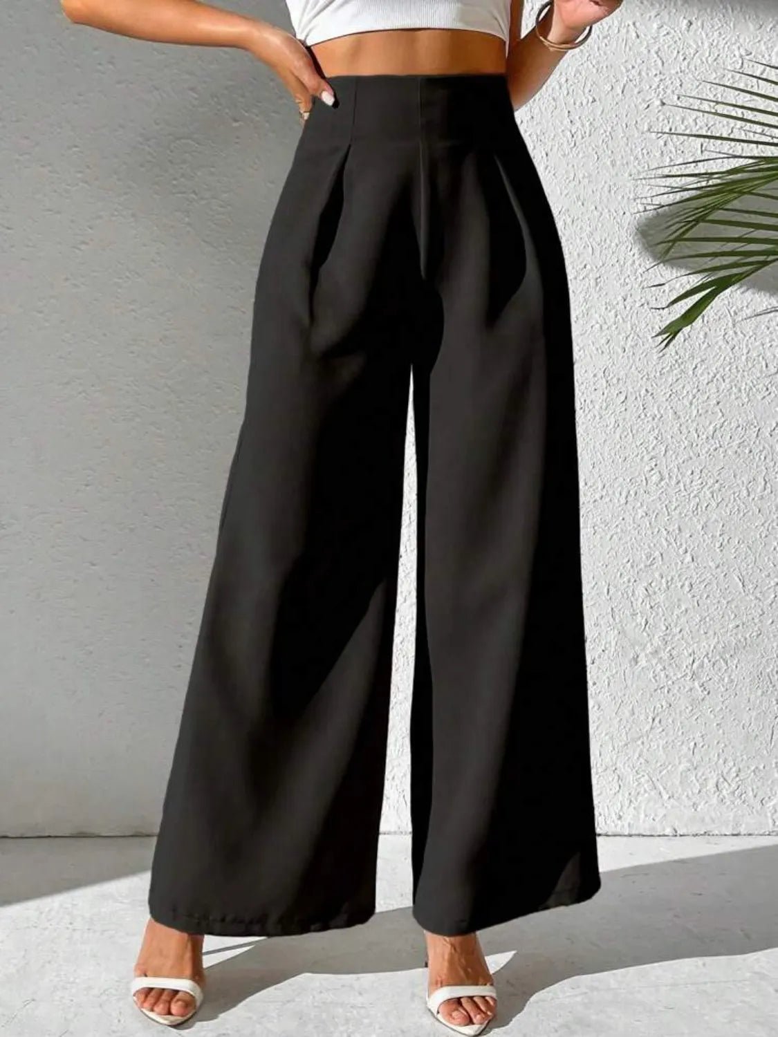💕 Wide Leg High Waist Pants - Flattering Fit 💕 - MegaSuperStar