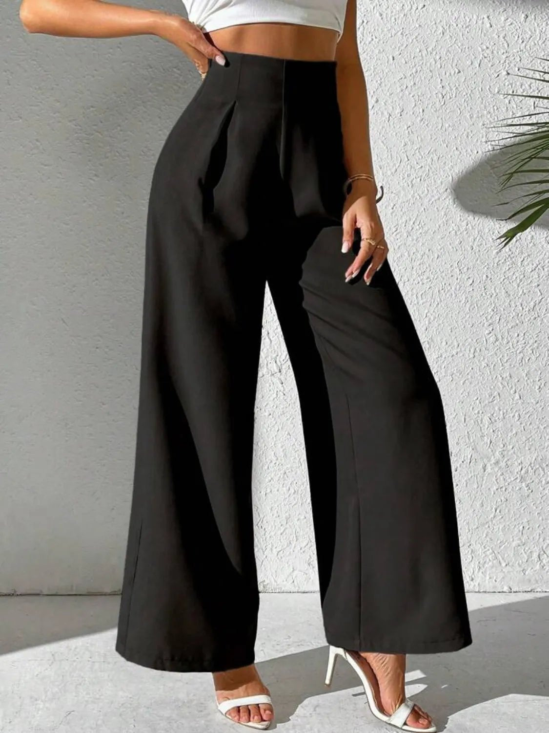 💕 Wide Leg High Waist Pants - Flattering Fit 💕 - MegaSuperStar