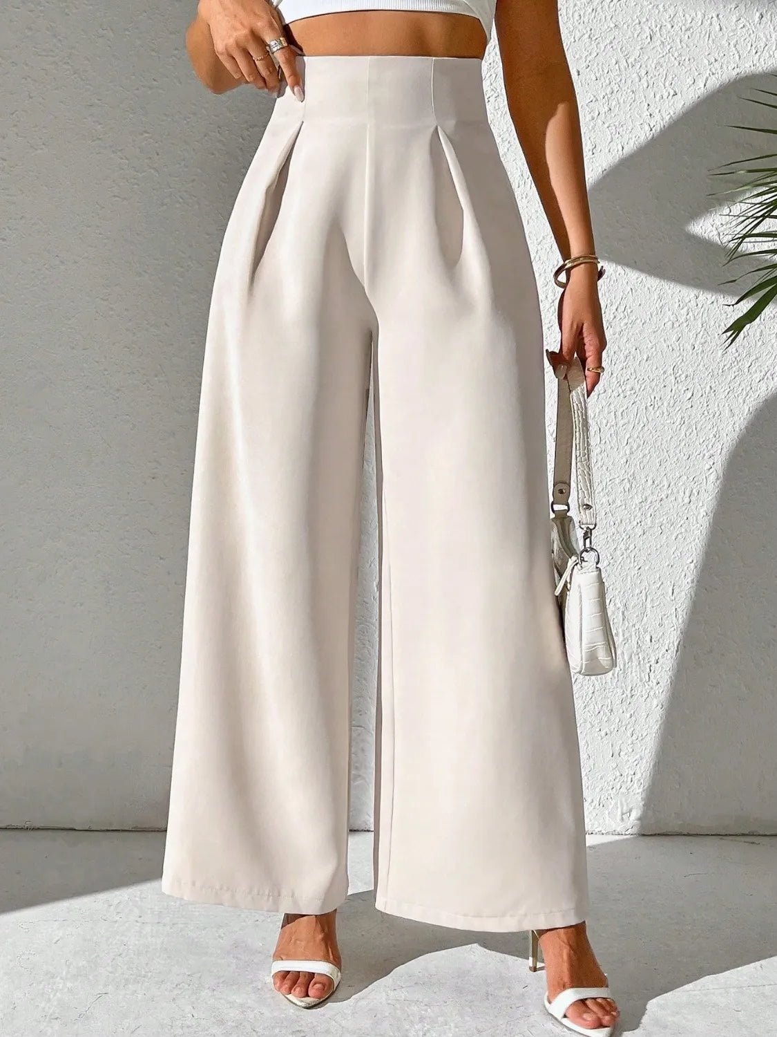 💕 Wide Leg High Waist Pants - Flattering Fit 💕 - MegaSuperStar