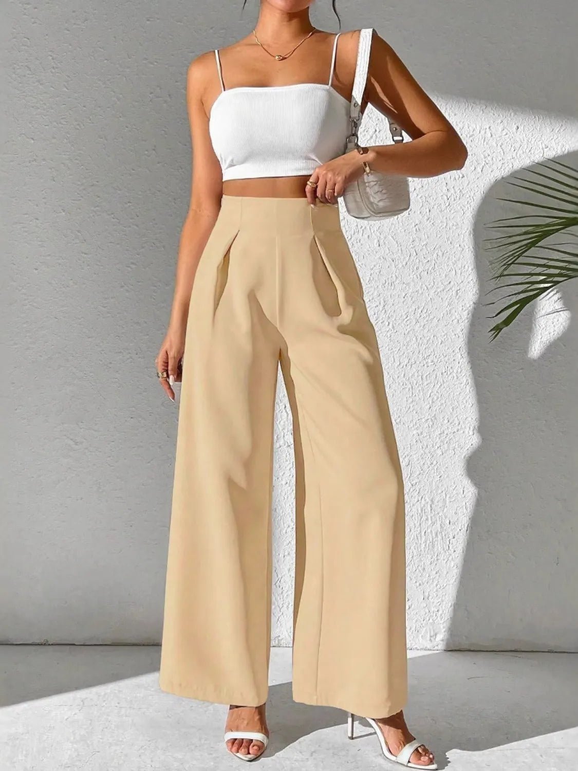 💕 Wide Leg High Waist Pants - Flattering Fit 💕 - MegaSuperStar