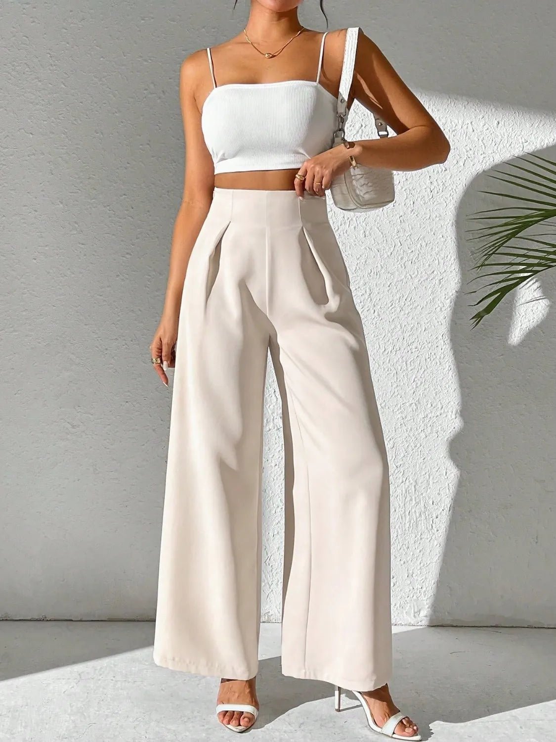 💕 Wide Leg High Waist Pants - Flattering Fit 💕 - MegaSuperStar