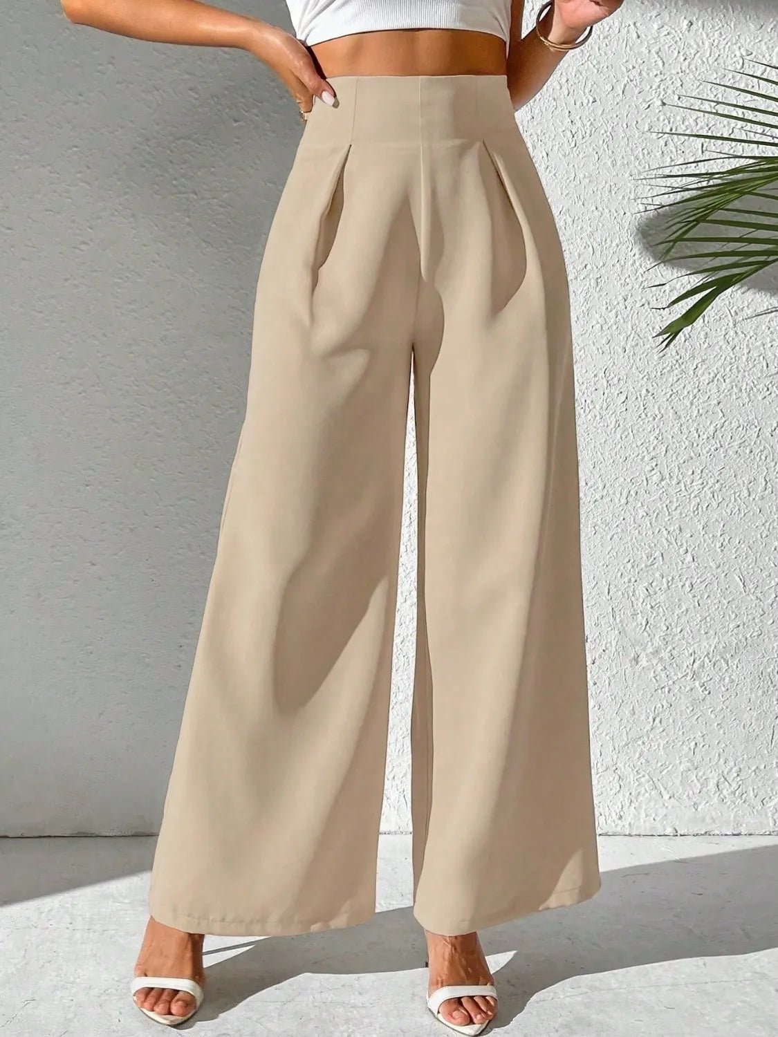 💕 Wide Leg High Waist Pants - Flattering Fit 💕 - MegaSuperStar
