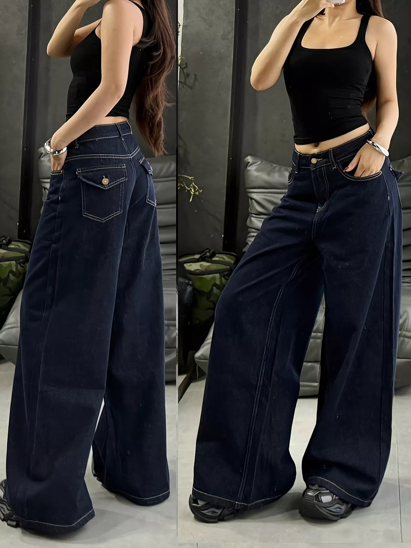 Wide Leg Jeans - MegaSuperStar