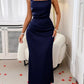 Wide Strap Satin Maxi Dress - MegaSuperStar