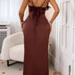 Wide Strap Satin Maxi Dress - MegaSuperStar