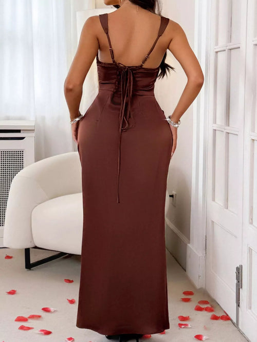 Customer styling 🌸 Wide Strap Satin Maxi Dress 🌸
