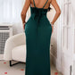 Wide Strap Satin Maxi Dress - MegaSuperStar