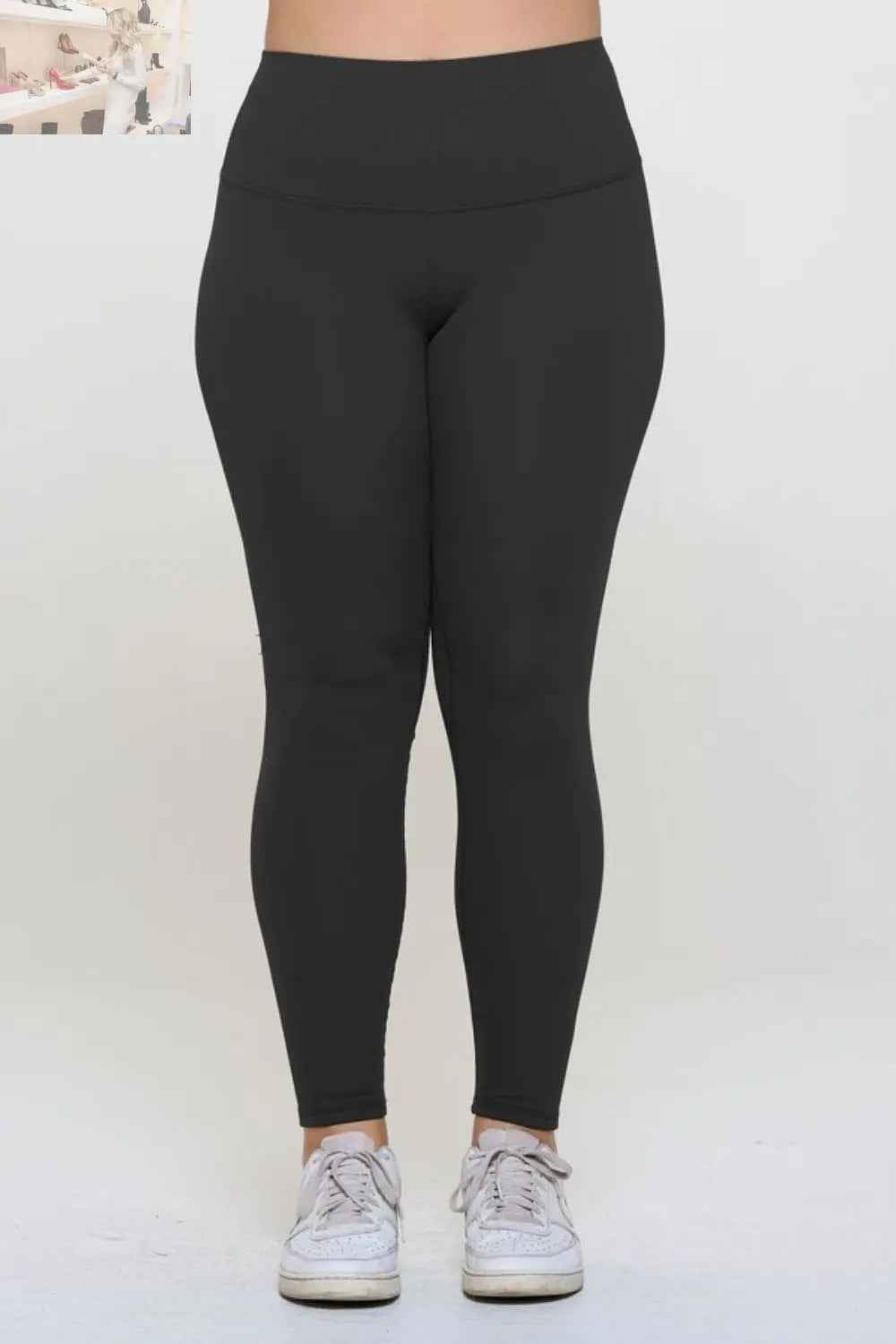 Yelete Full Size High Waisted Fleece Lined Leggings - MegaSuperStar