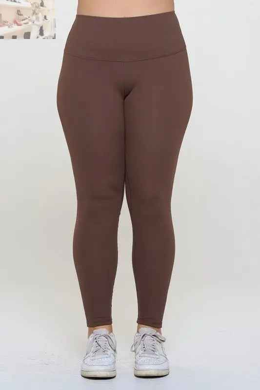 Yelete Full Size High Waisted Fleece Lined Leggings - MegaSuperStar