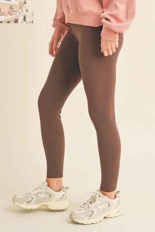 Yelete Full Size High Waisted Fleece Lined Leggings - MegaSuperStar