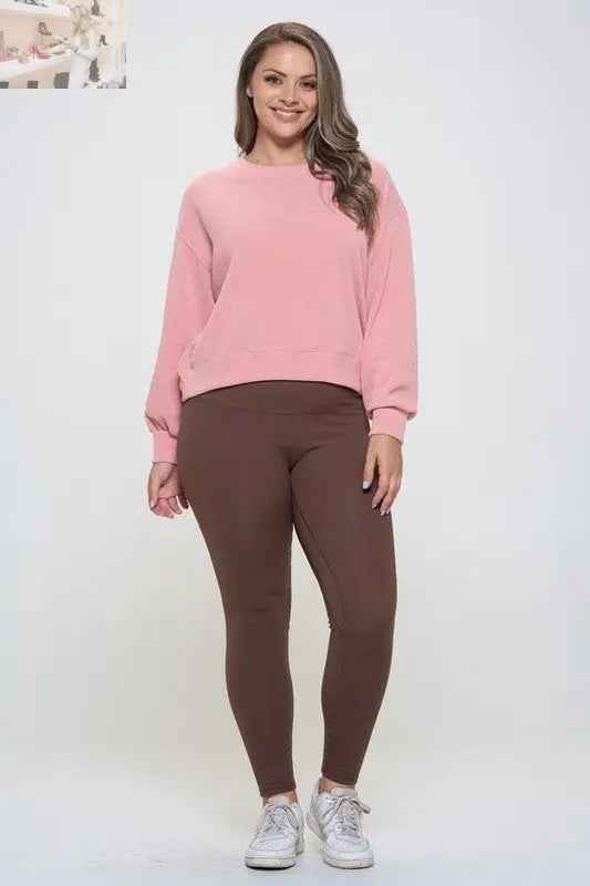 Yelete Full Size High Waisted Fleece Lined Leggings - MegaSuperStar