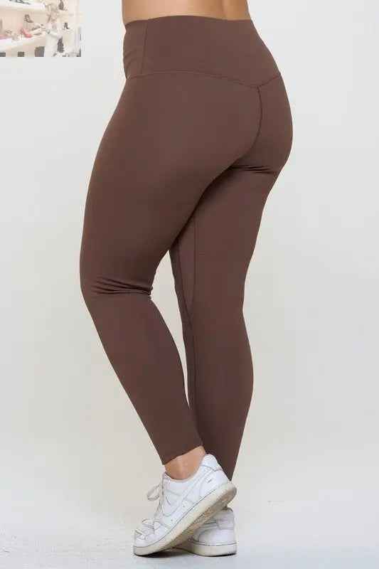 Yelete Full Size High Waisted Fleece Lined Leggings - MegaSuperStar