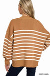 💖 Zenana Exposed Seam Striped Oversized Sweater 💖 thumbnail