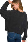 💖 Zenana Knit Top with Textured Drop Shoulders for Effortless Style 💖 thumbnail