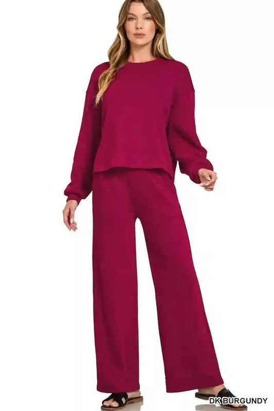 Zenana Pullover and Pants Set - Stylish Comfort for Every Occasion - MegaSuperStar