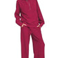 Zenana Ribbed Pullover and Pants Set - Ultimate Cozy High Neck Half Zip Outfit - MegaSuperStar