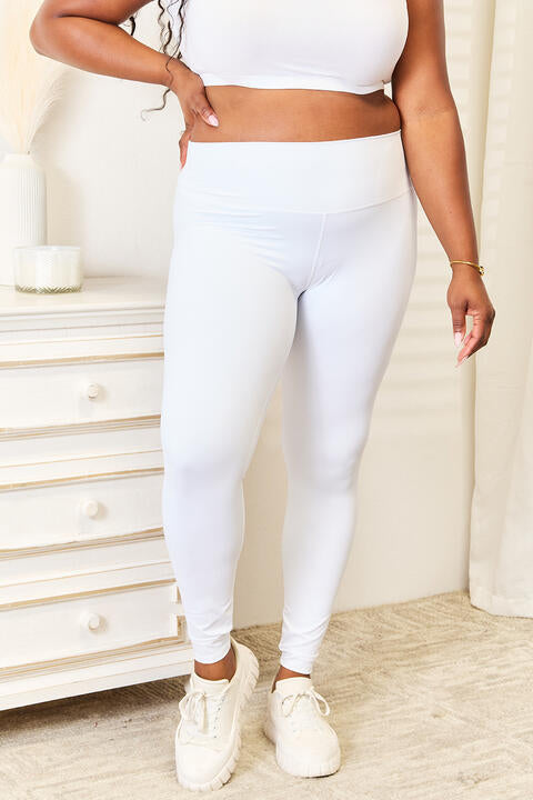 Double Take Wide Waistband Sports Leggings - MegaSuperStar