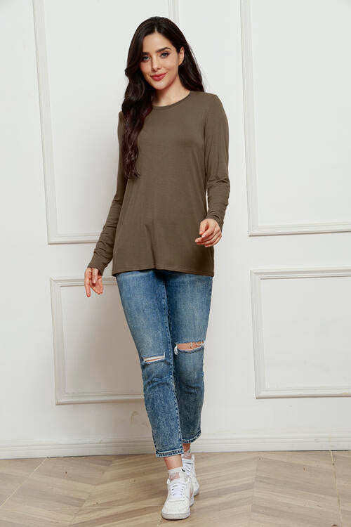 Basic Bae Full Size Round Neck Long Sleeve Top