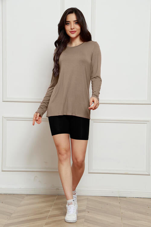 Basic Bae Full Size Round Neck Long Sleeve Top