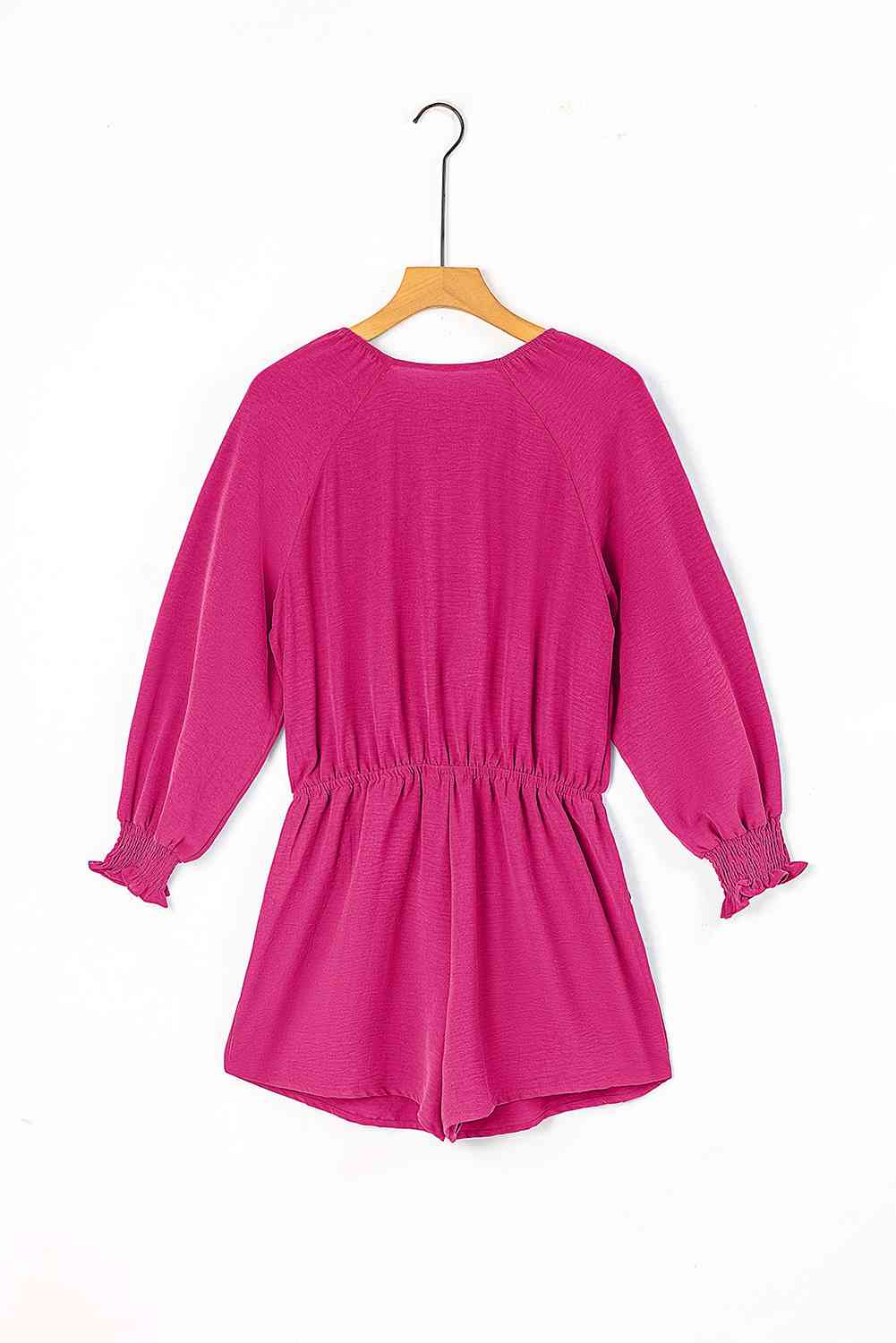 Tied Flounce Sleeve Plunge Romper