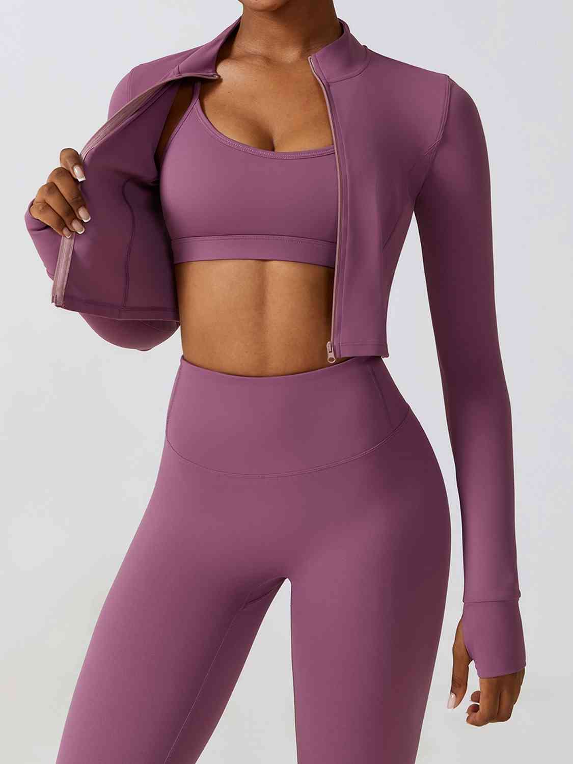 Zip-Up Long Sleeve Sports Top