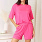 Basic Bae Full Size Soft Rayon Half Sleeve Top and Shorts Set