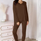 Basic Bae Full Size V-Neck Soft Rayon Long Sleeve Top and Pants Lounge Set