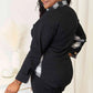 Double Take Plaid Collared Dropped Shoulder Jacket